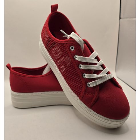 Devergo Jeans Agatha Red platformos tornacipő