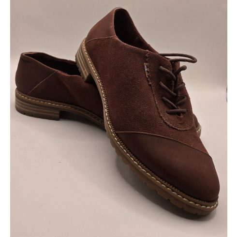 TOMS Suede Oxford Chocolate Brown bőr félcipő