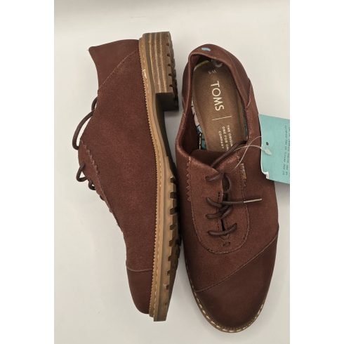 TOMS Suede Oxford Chocolate Brown bőr félcipő