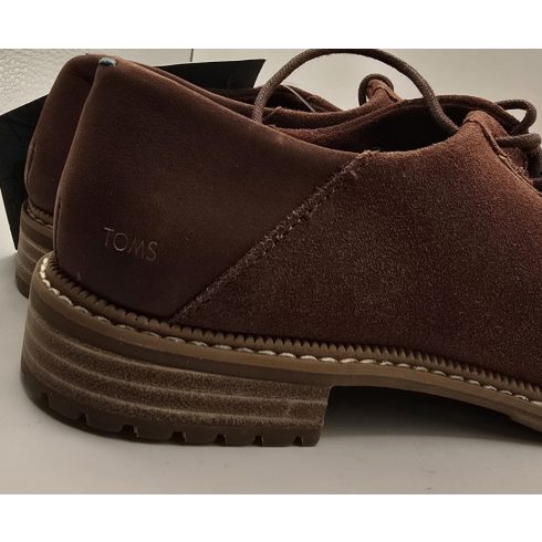 TOMS Suede Oxford Chocolate Brown bőr félcipő
