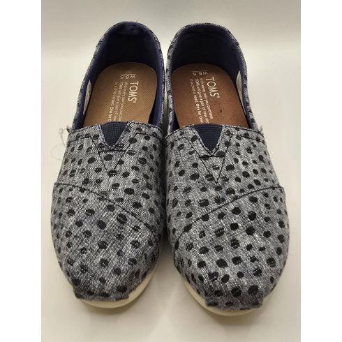 TOMS Classic Navy Slub Chambray Dots balerina