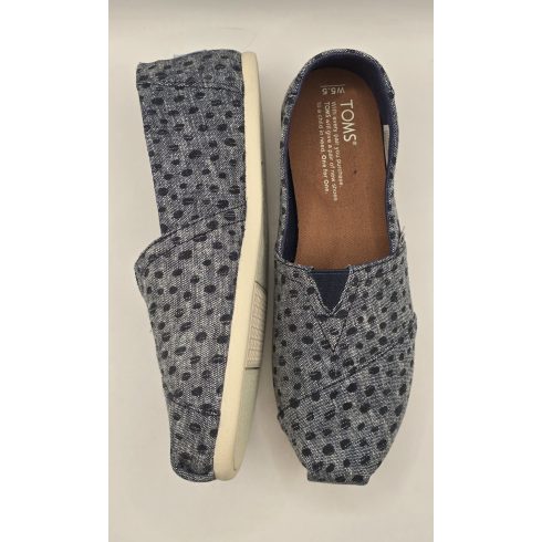 TOMS Classic Navy Slub Chambray Dots balerina