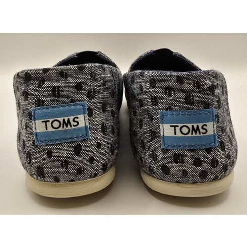 TOMS Classic Navy Slub Chambray Dots balerina