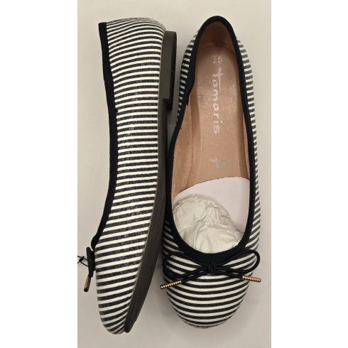 Tamaris Navy Strips balerina cipő