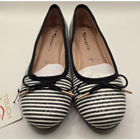 Tamaris Navy Strips balerina cipő