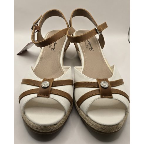 Mustang fehér-bézs telitalpú szandál