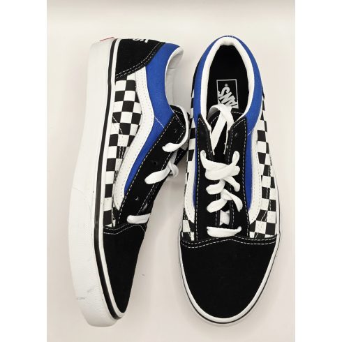 Old Skool Logo Black Blue bőr sneaker