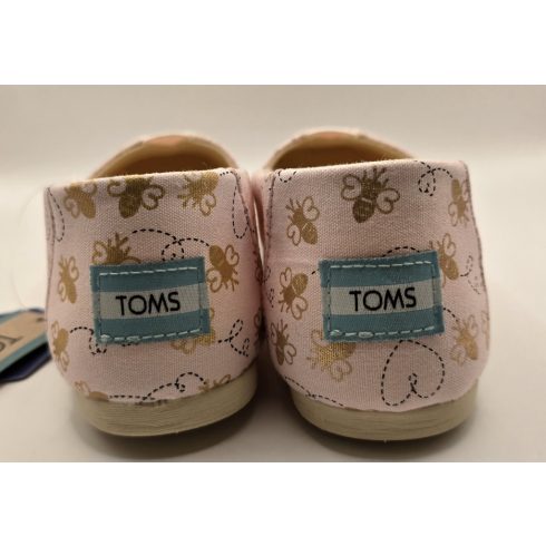 TOMS Alpargata Barely Pink Foil Bee Mine Print balerina