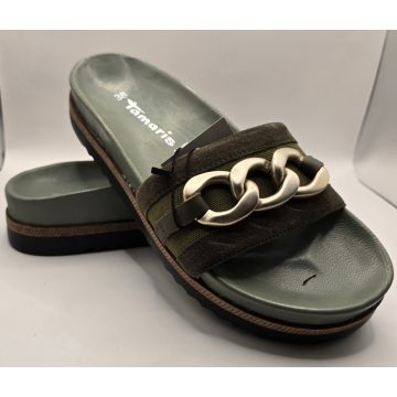 Tamaris Wortmann papucs – Olive papucs