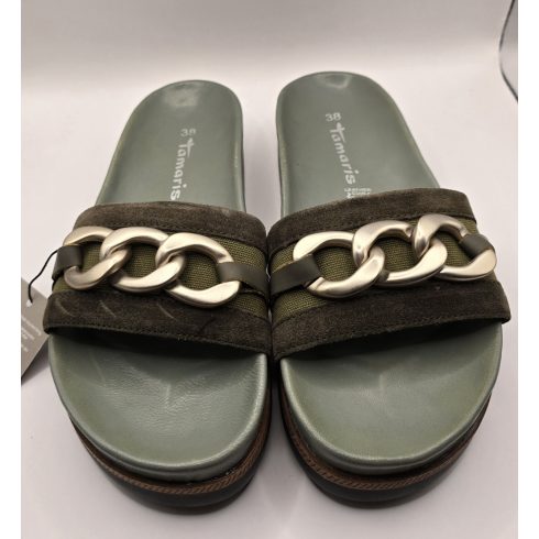 Tamaris Wortmann papucs – Olive papucs
