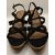 Tamaris Black Suede telitalpú szandál