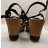 Tamaris Black Suede telitalpú szandál