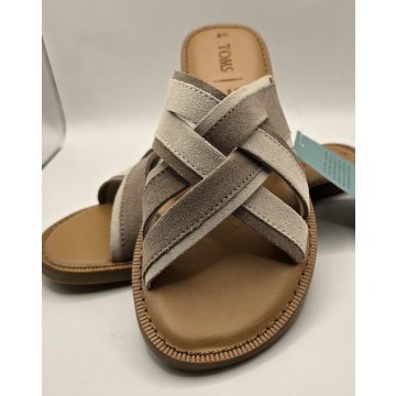 TOMS Desert Taupe Suede – bőr papucs