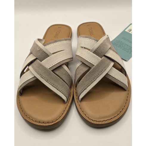 TOMS Desert Taupe Suede – bőr papucs